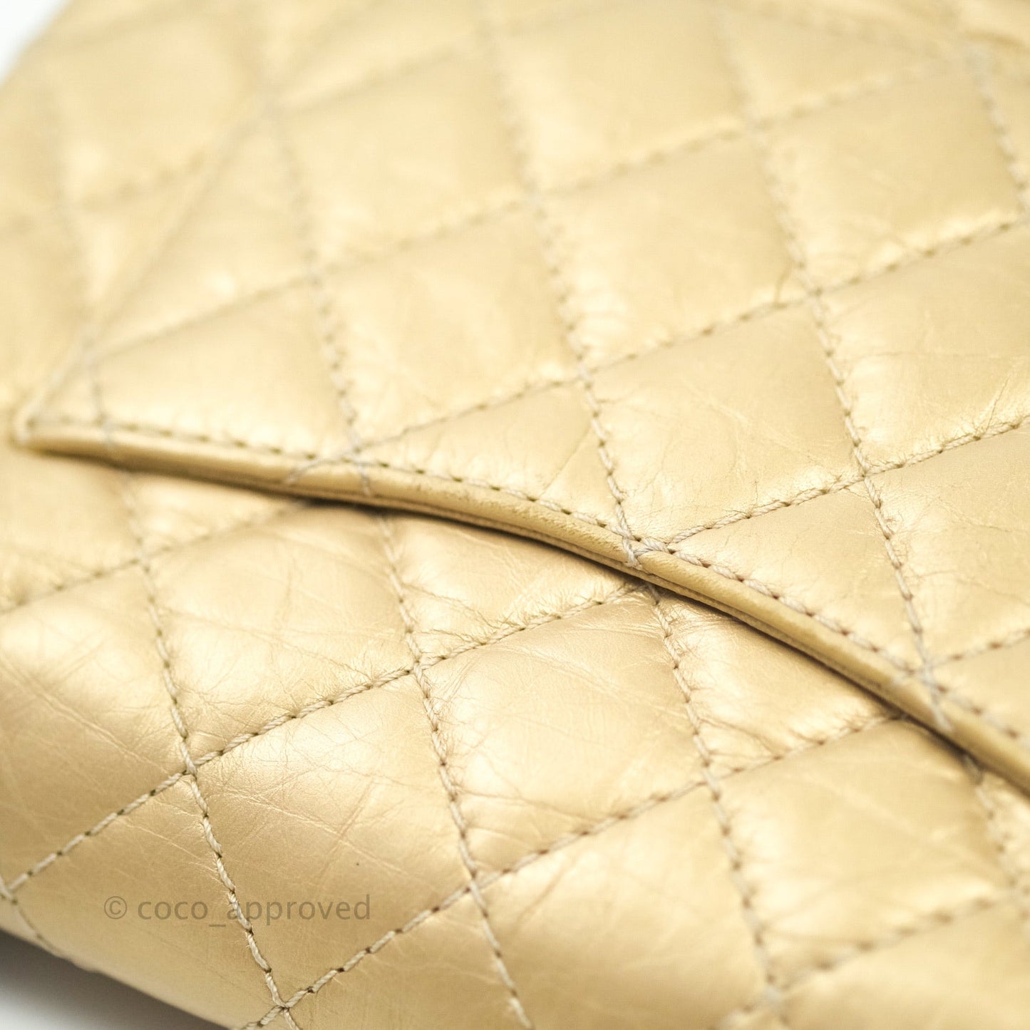 Chanel Mini Reissue 224 Gold Aged Calfskin Ruthenium Hardware