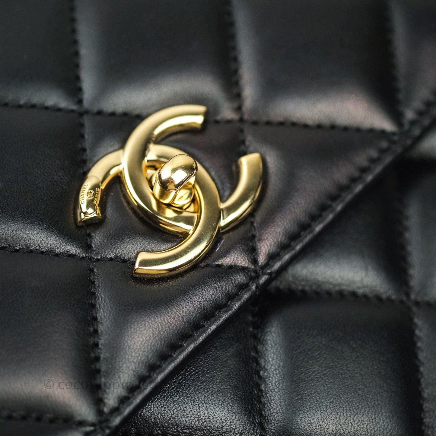 Chanel Trendy CC Quilted Small Black Lambskin Gold Hardware
