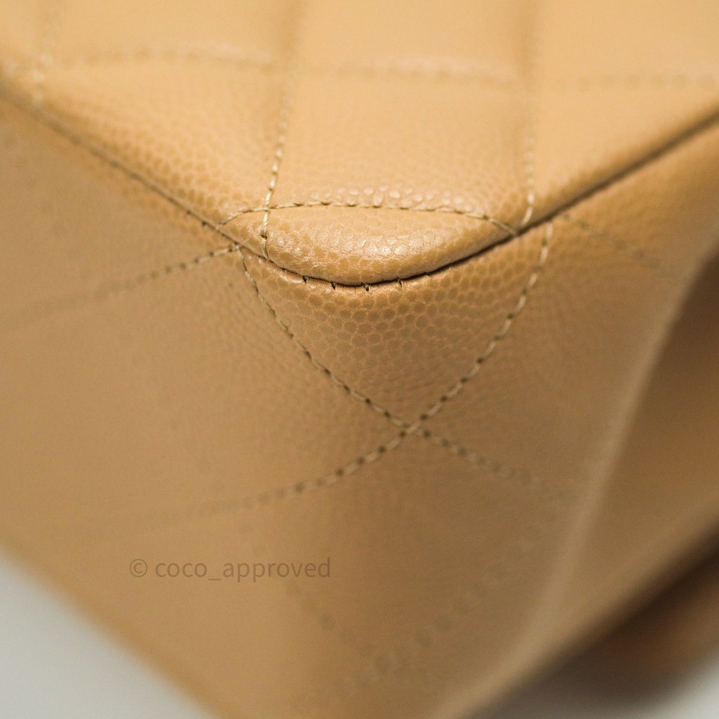 Chanel Quilted M/L Medium Double Flap Dark Beige Gold Hardware 19B