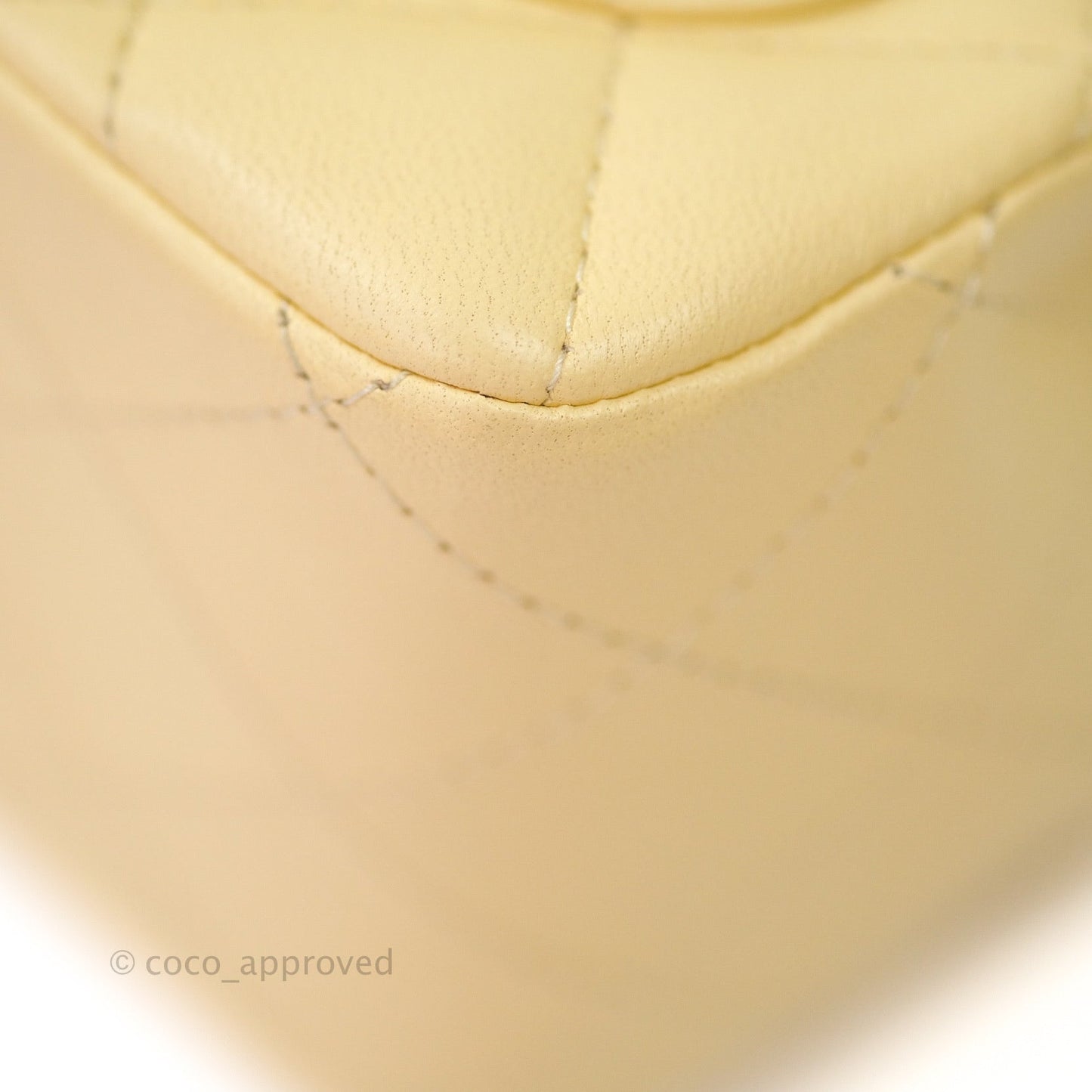 Chanel Mini Square Yellow Lambskin Gold Hardware