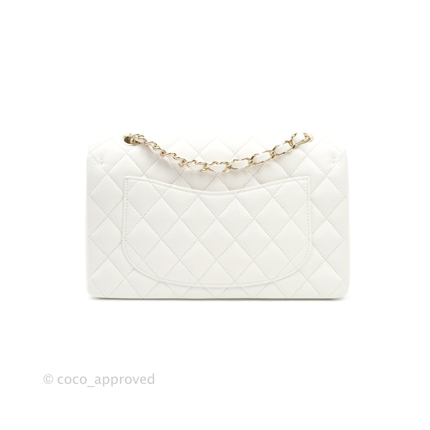 Chanel Classic Small S/M Flap Ivory White Caviar Gold Hardware