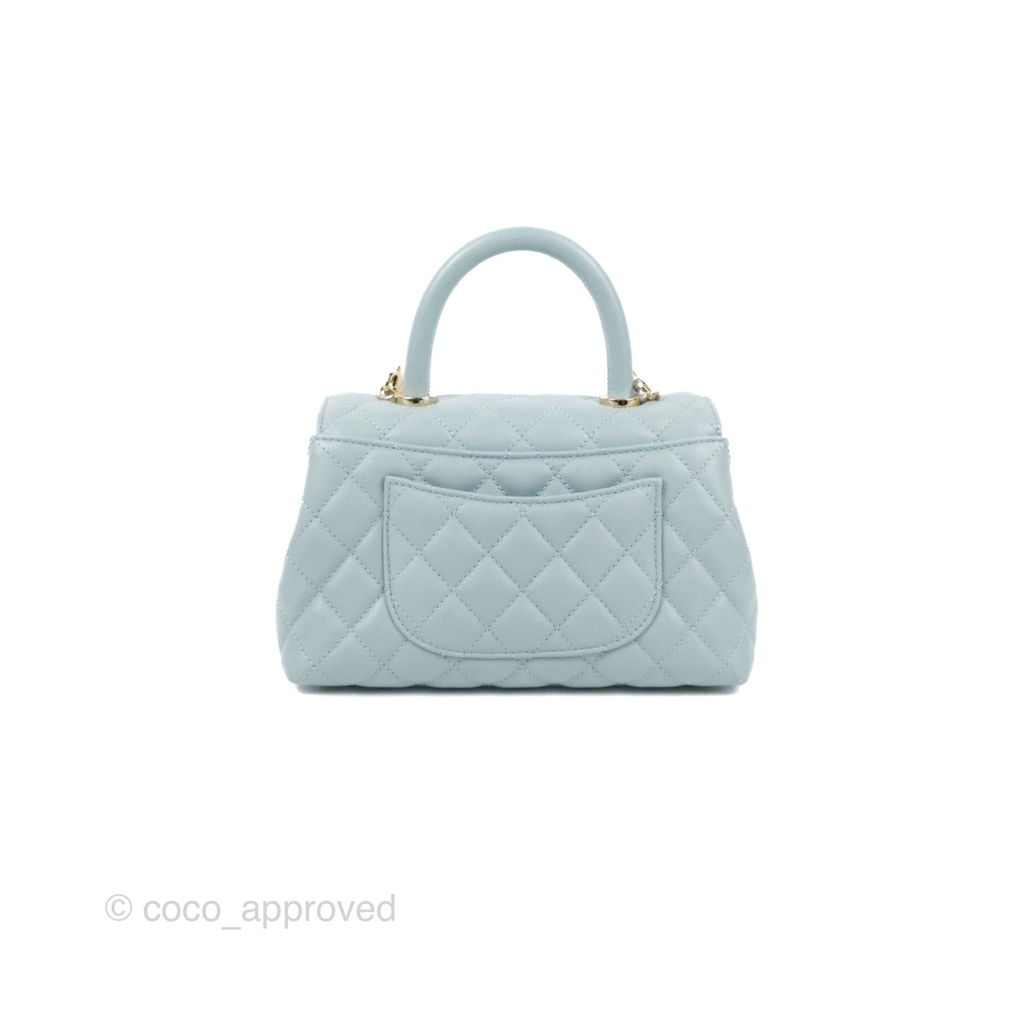 Chanel Small Coco Handle Blue Caviar Gold Hardware