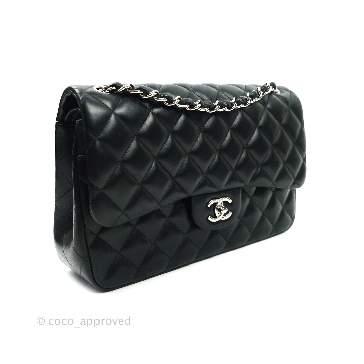 Chanel Jumbo Double Flap Black Lambskin Silver Hardware⁣⁣