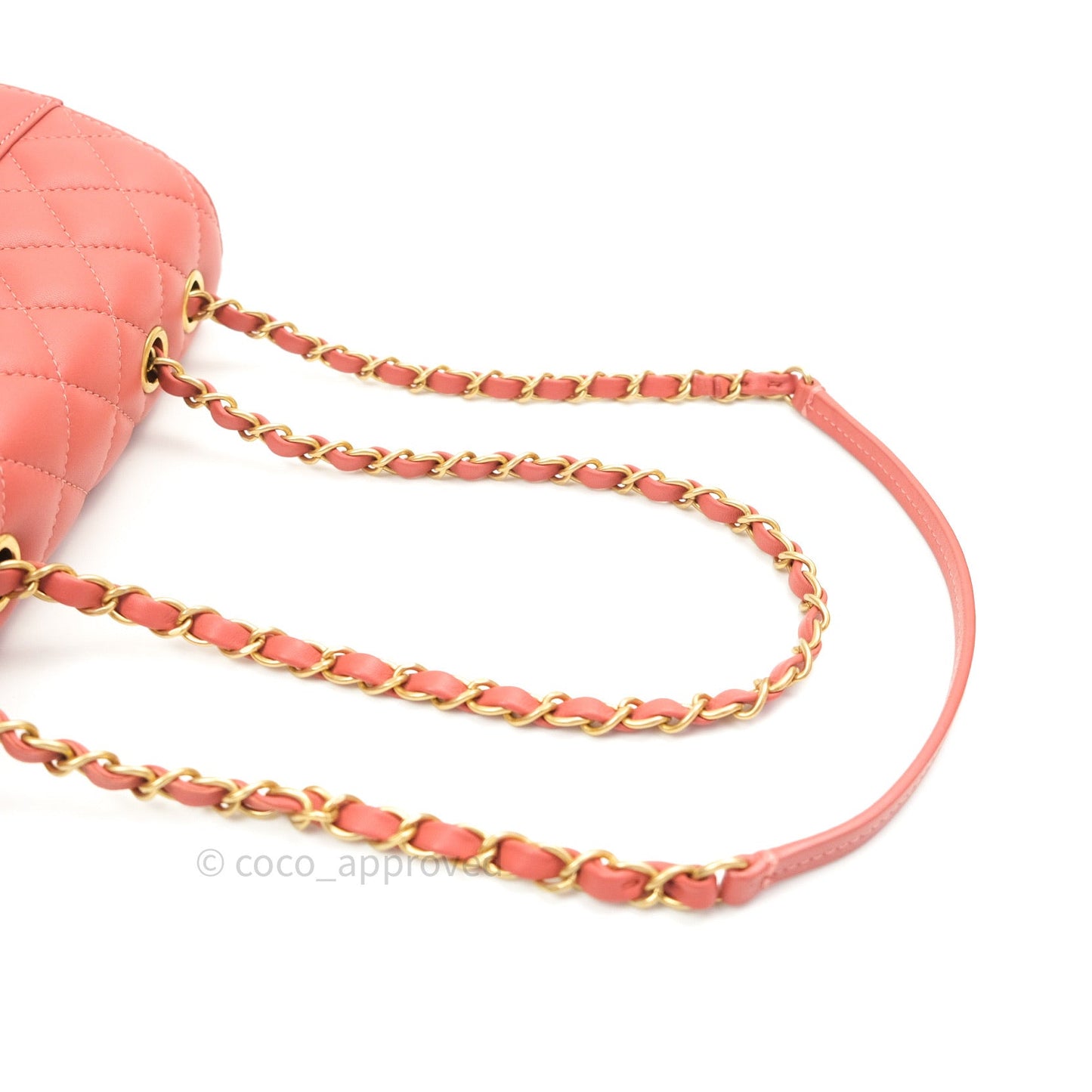 Chanel Coco Vintage Flap Bag Peachy Beige Lambskin Gold Hardware 18C