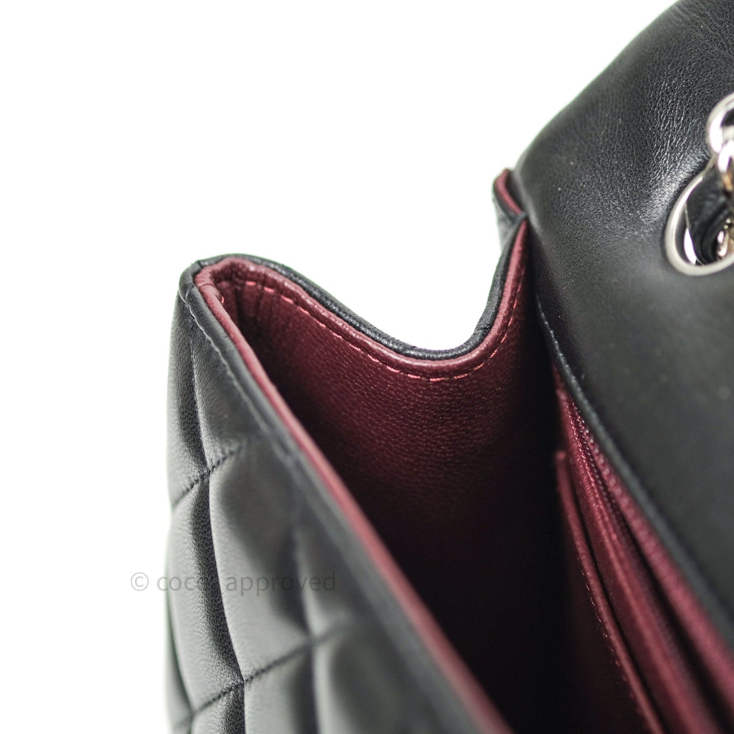 Chanel Classic Maxi Single Flap Quilted Black Lambskin Silver Hardware