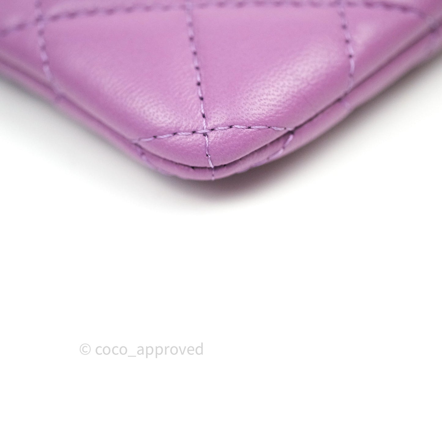Chanel Quilted Small O Case Purple Lambskin Silver Hardware