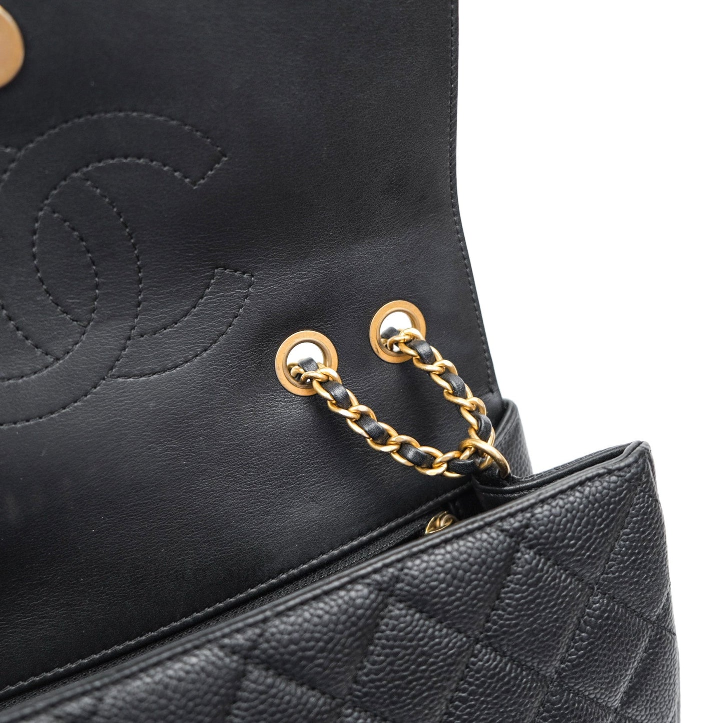 Chanel Quilted Small CC Filigree Flap Black Caviar