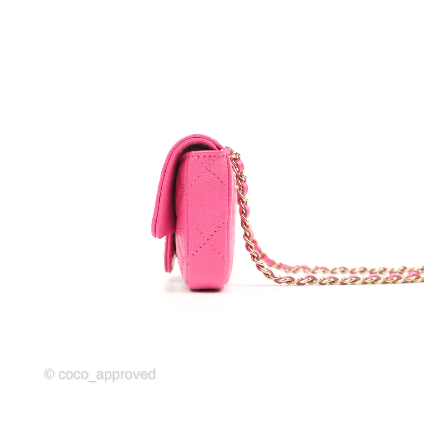 Chanel Classic Quilted Belt Bag Pink Caviar Gold Hardware