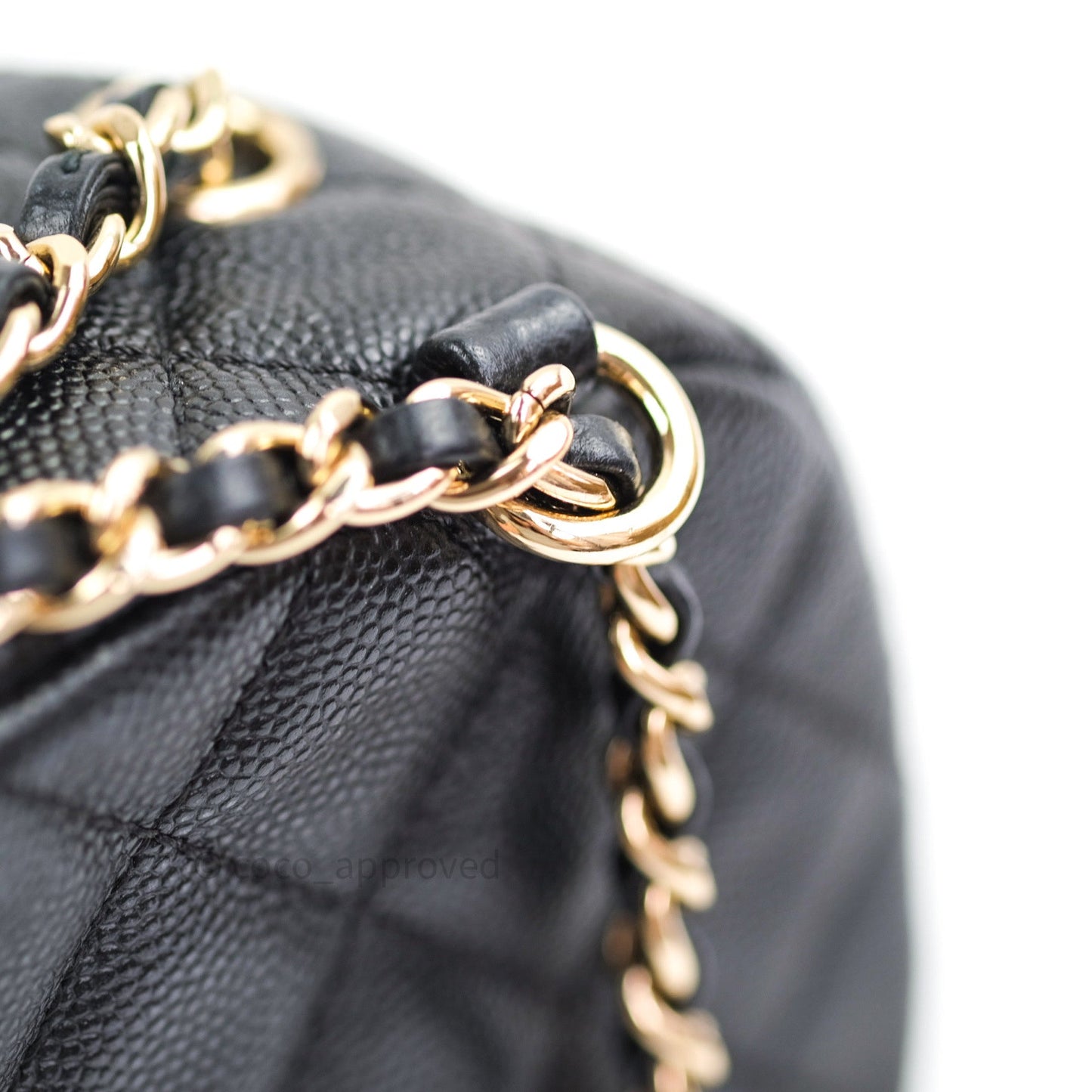 Chanel Quilted Small CC Day Backpack Black Caviar Light Gold Hardware