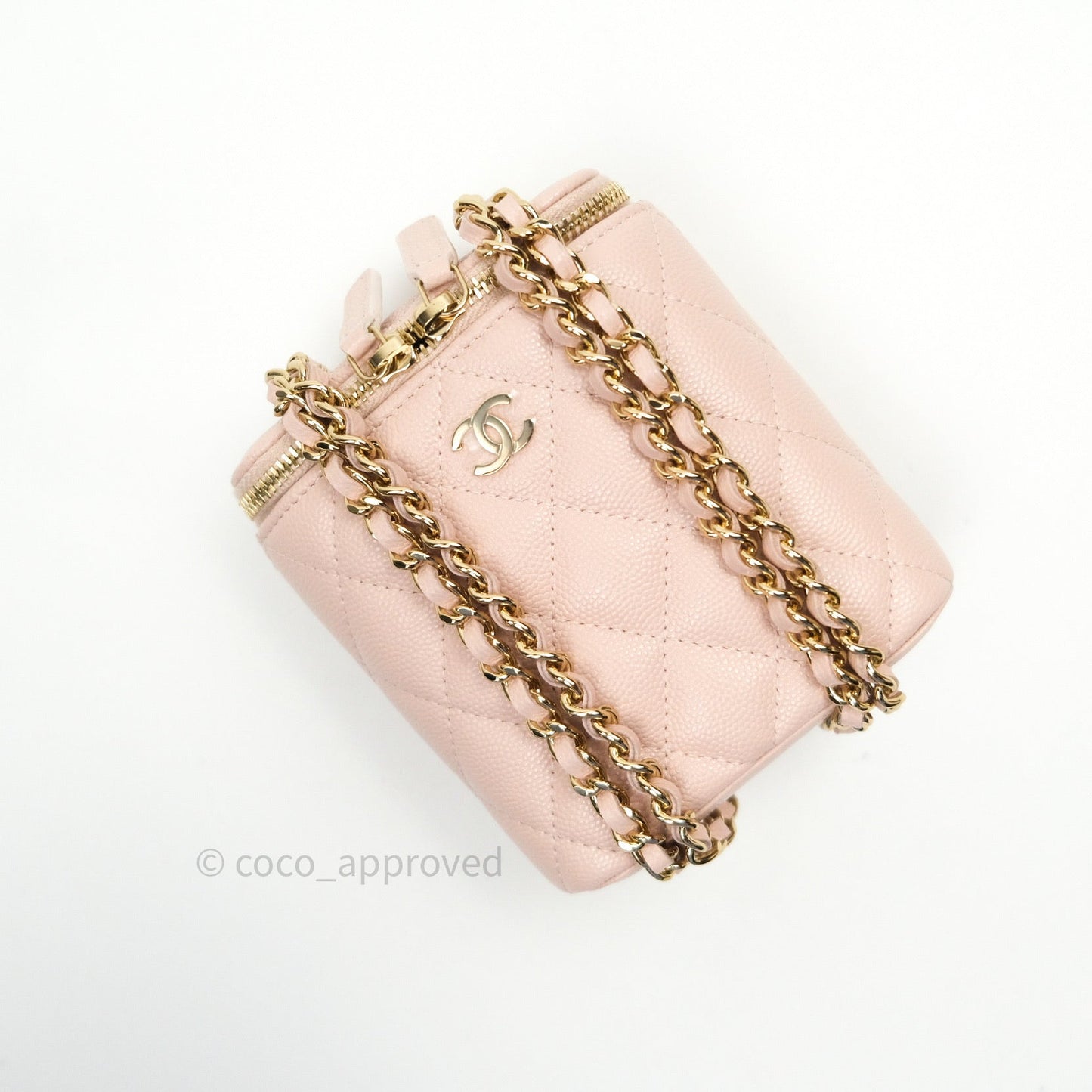 Chanel Classic Mini Vanity With Chain Pink Caviar Gold Hardware