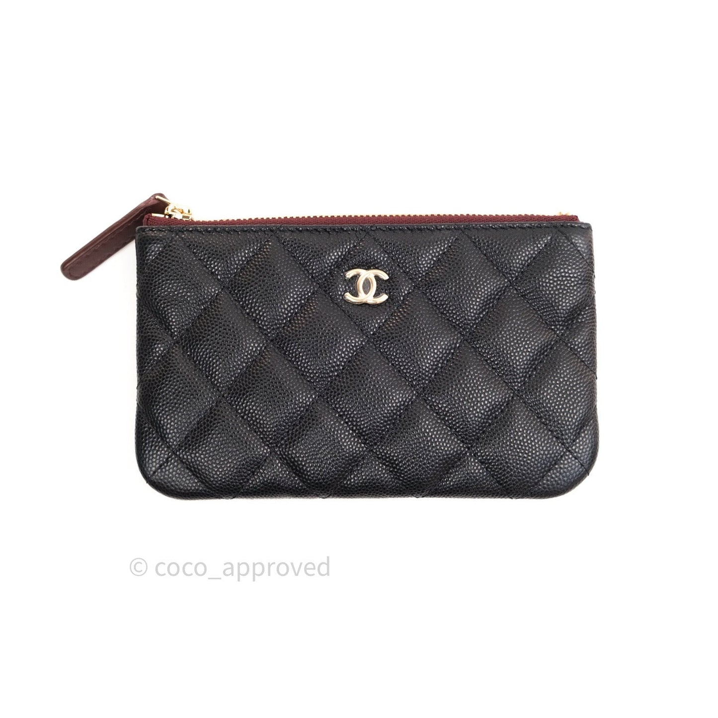 Chanel Quilted Mini O Case Black Caviar Gold Hardware