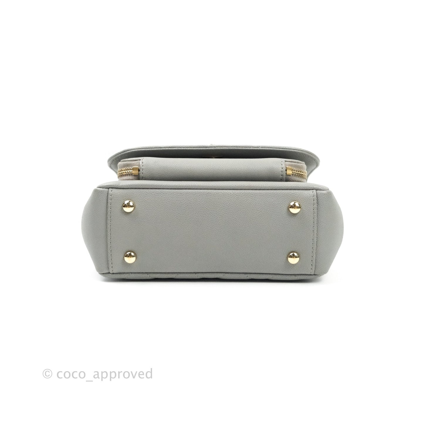 Chanel Quilted Small Business Affinity Flap Grey Caviar Light Gold Hardware