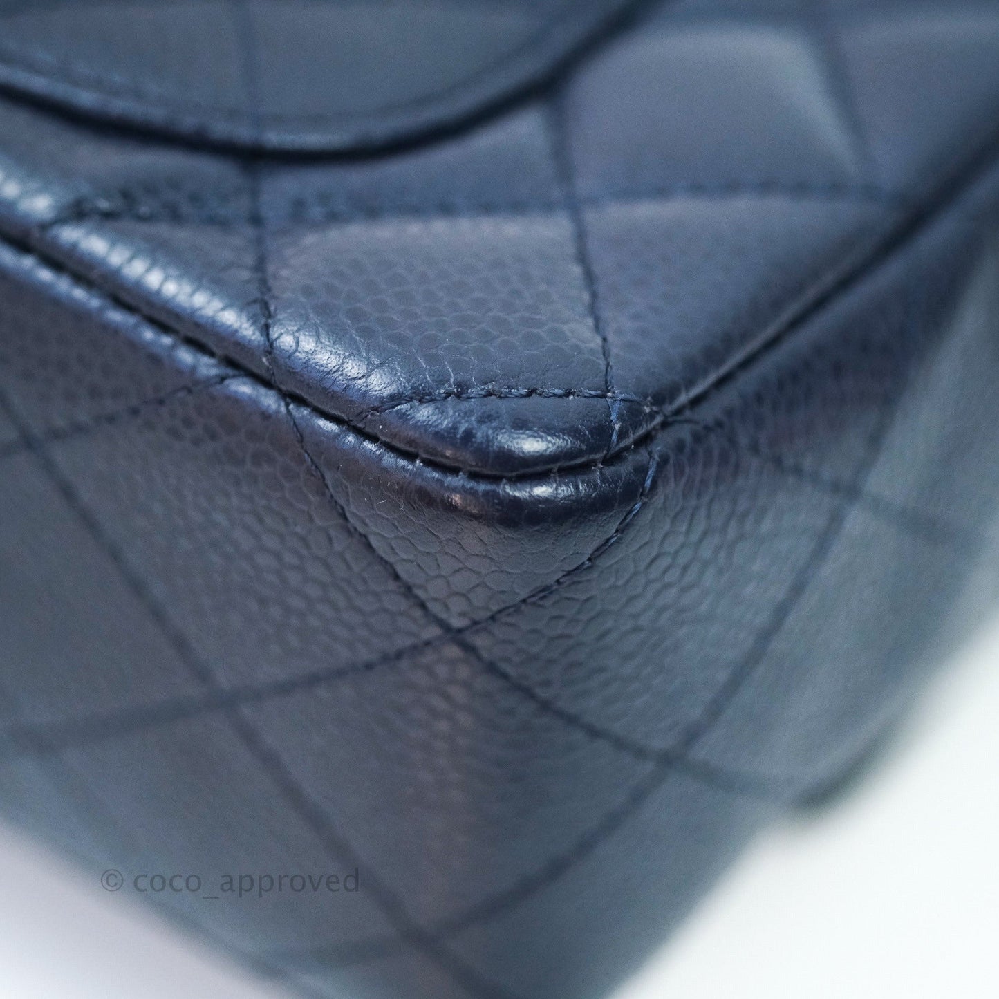 Chanel Quilted Mini Rectangular Navy Caviar Silver Hardware