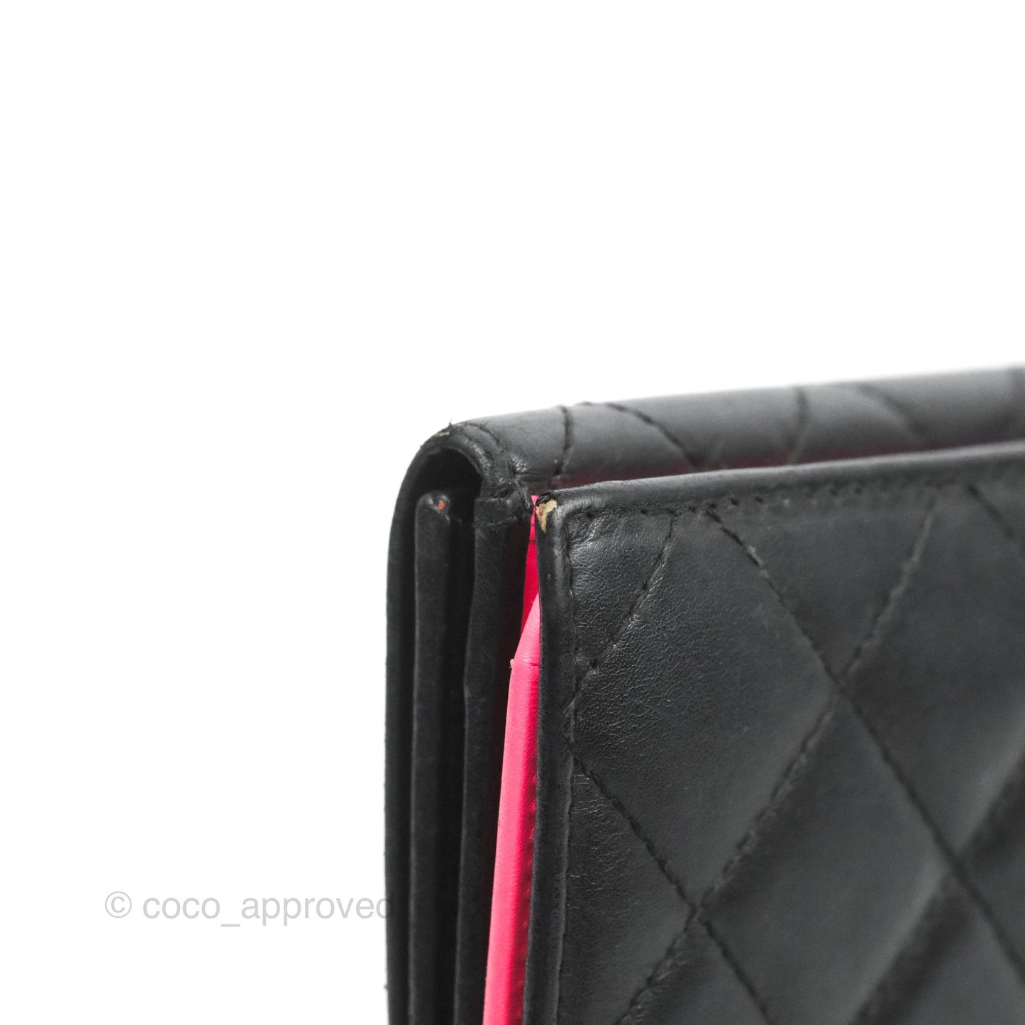 Chanel Quilted Cambon Ligne Flap Wallet Black Lambskin Patent