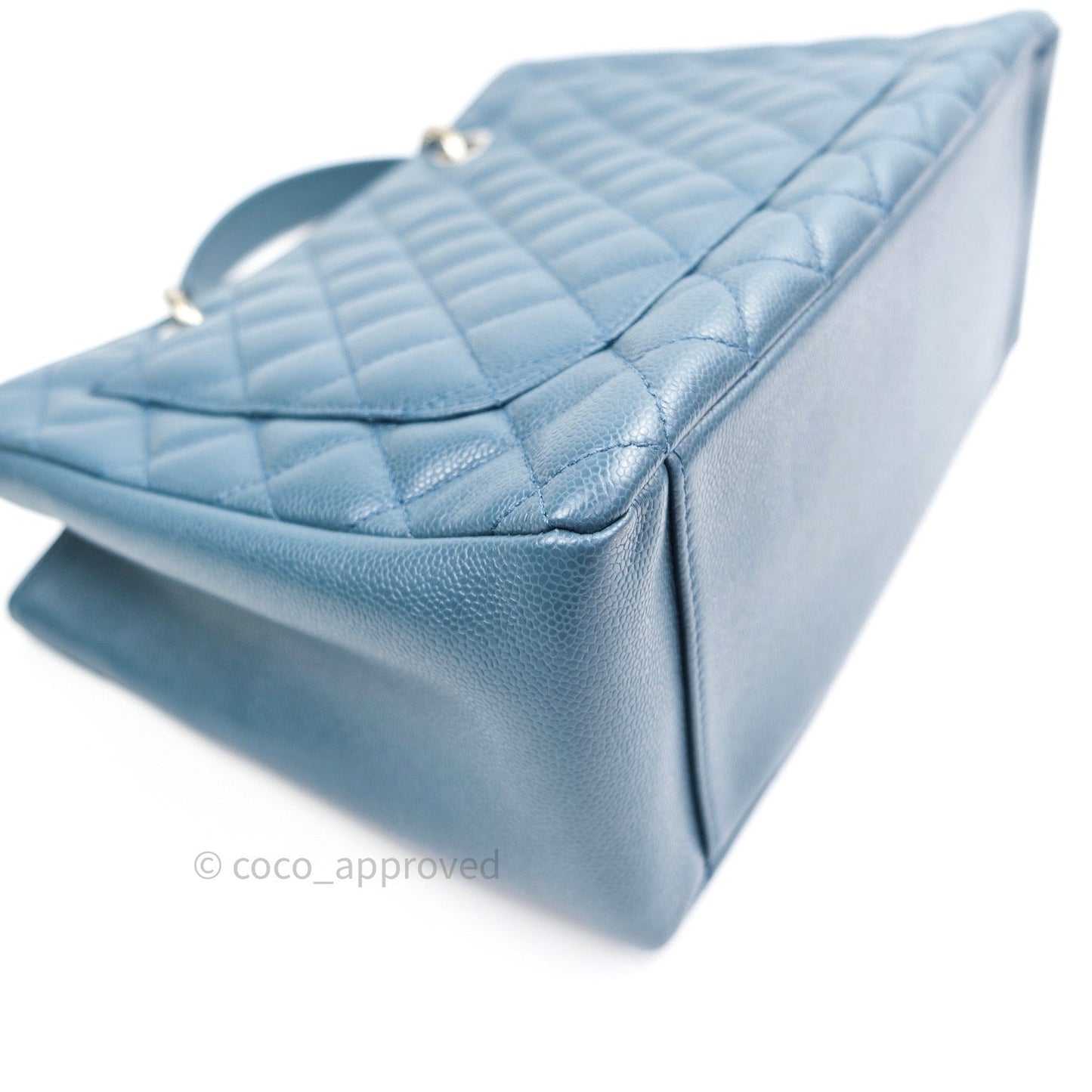 Chanel GST Grand Shopping Tote Blue Caviar Silver Hardware
