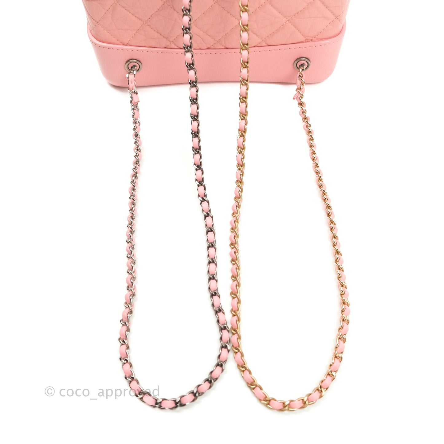 Chanel Gabrielle Backpack Pink Aged Calfskin Small Black