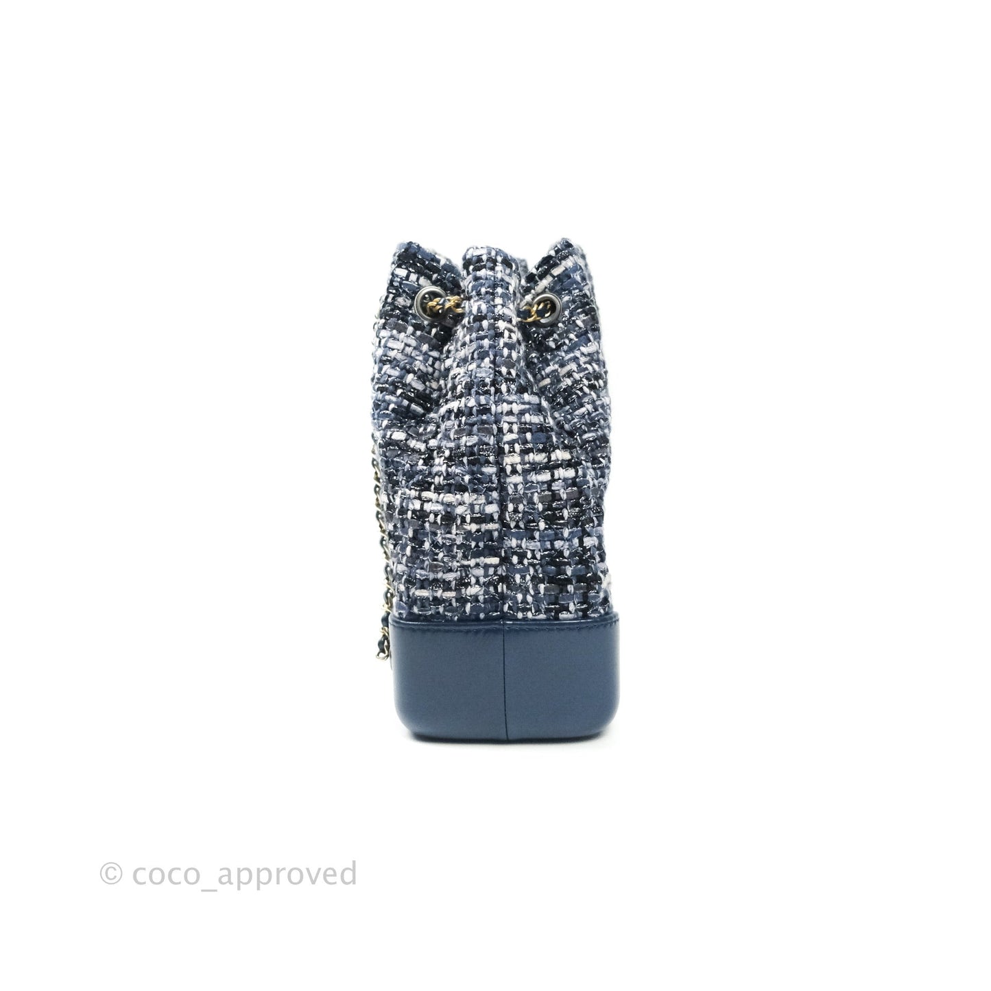 Chanel Gabrielle Small Backpack Navy Tweed Aged Calfskin