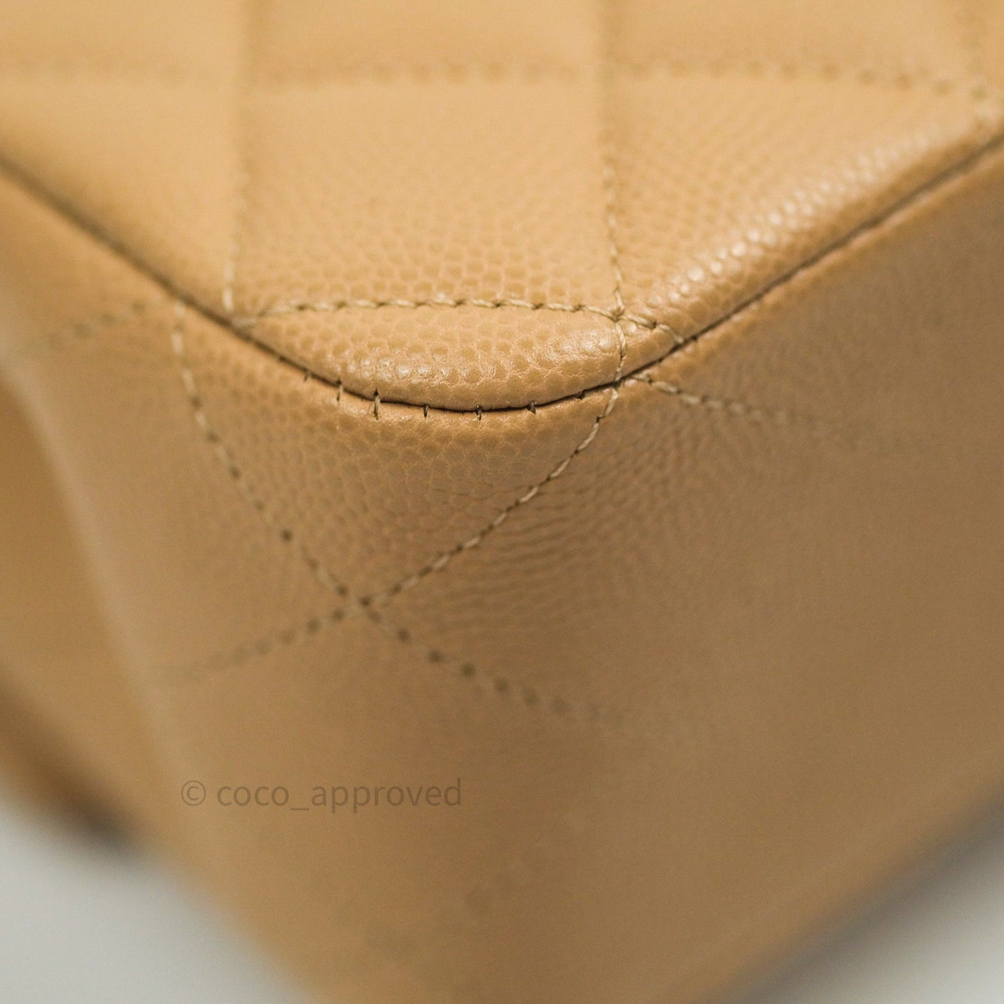 Chanel Quilted M/L Medium Double Flap Dark Beige Gold Hardware 19B
