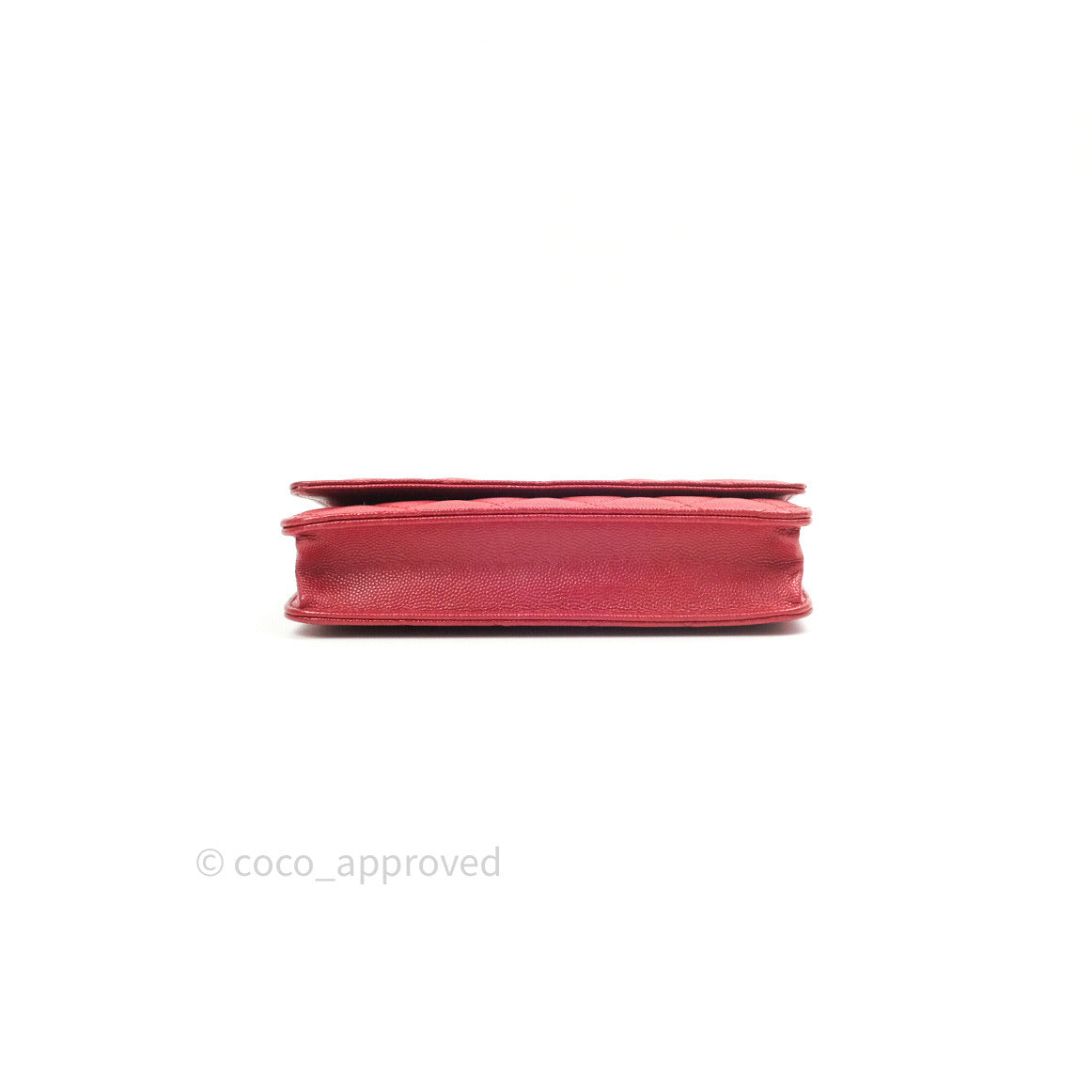 Chanel Quilted Wallet on Chain WOC Red Caviar Gold Hardware 17B