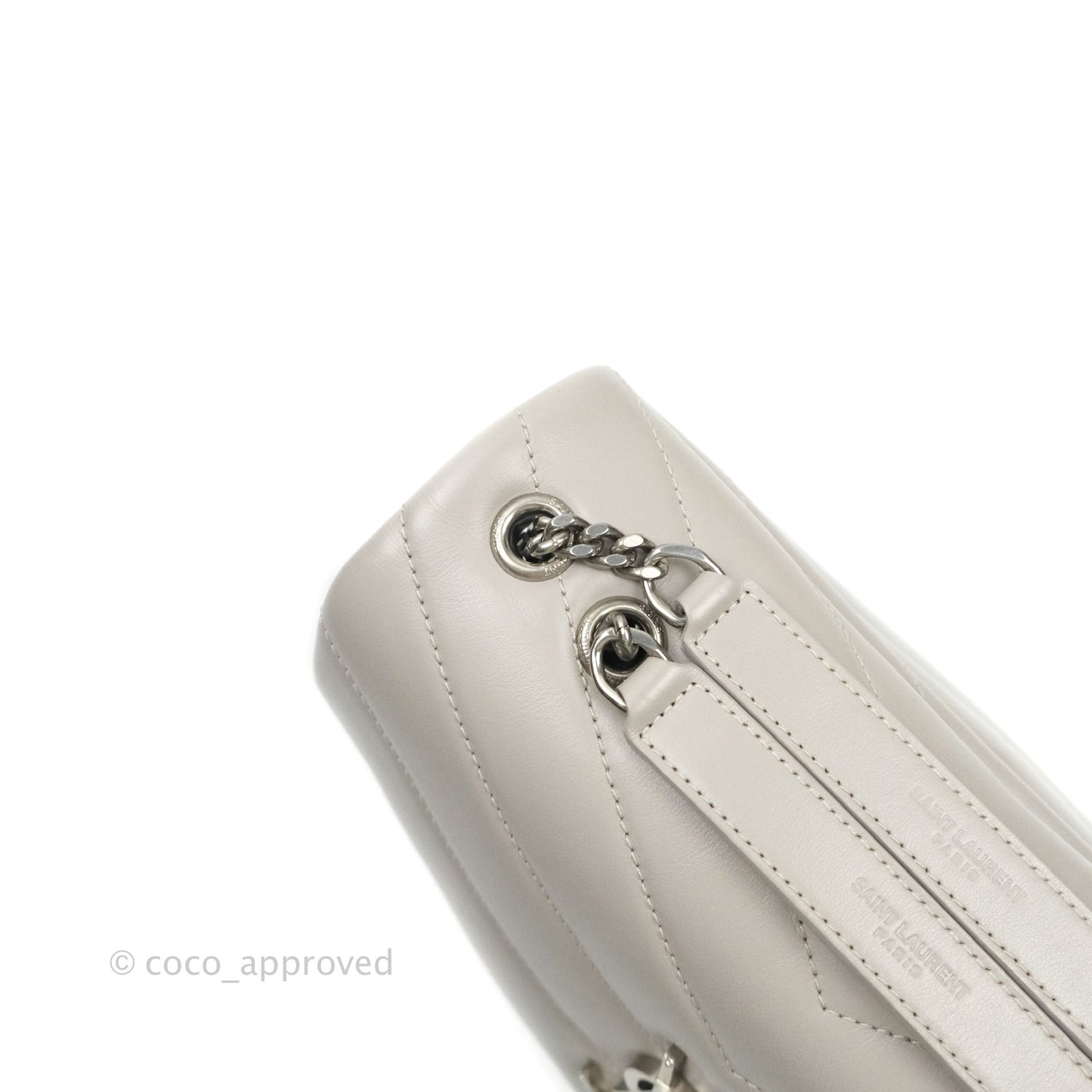 Saint Laurent Loulou Small Bag Light Grey Silver Hardware