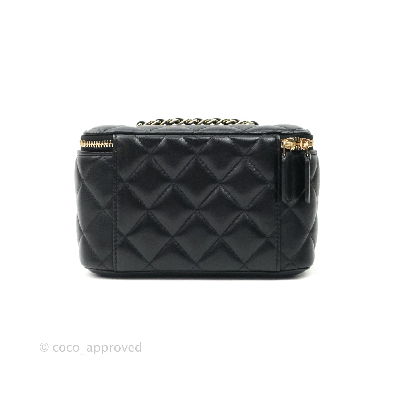 Chanel Vanity with Classic Chain in Black Lambskin Gold Hardware