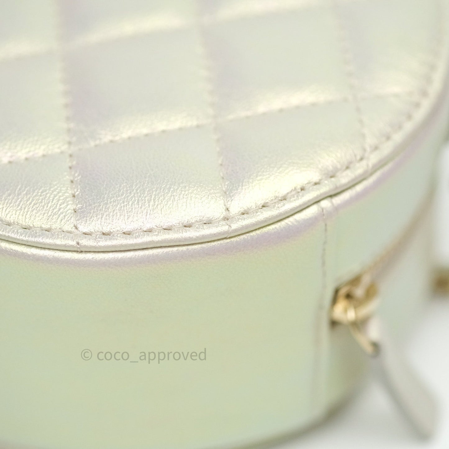 Chanel Round Circle Bag Iridescent Ivory Gold Hardware