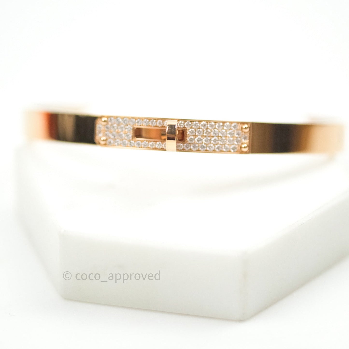 Hermès Bracelet Kelly H Diamonds Rose Gold PM