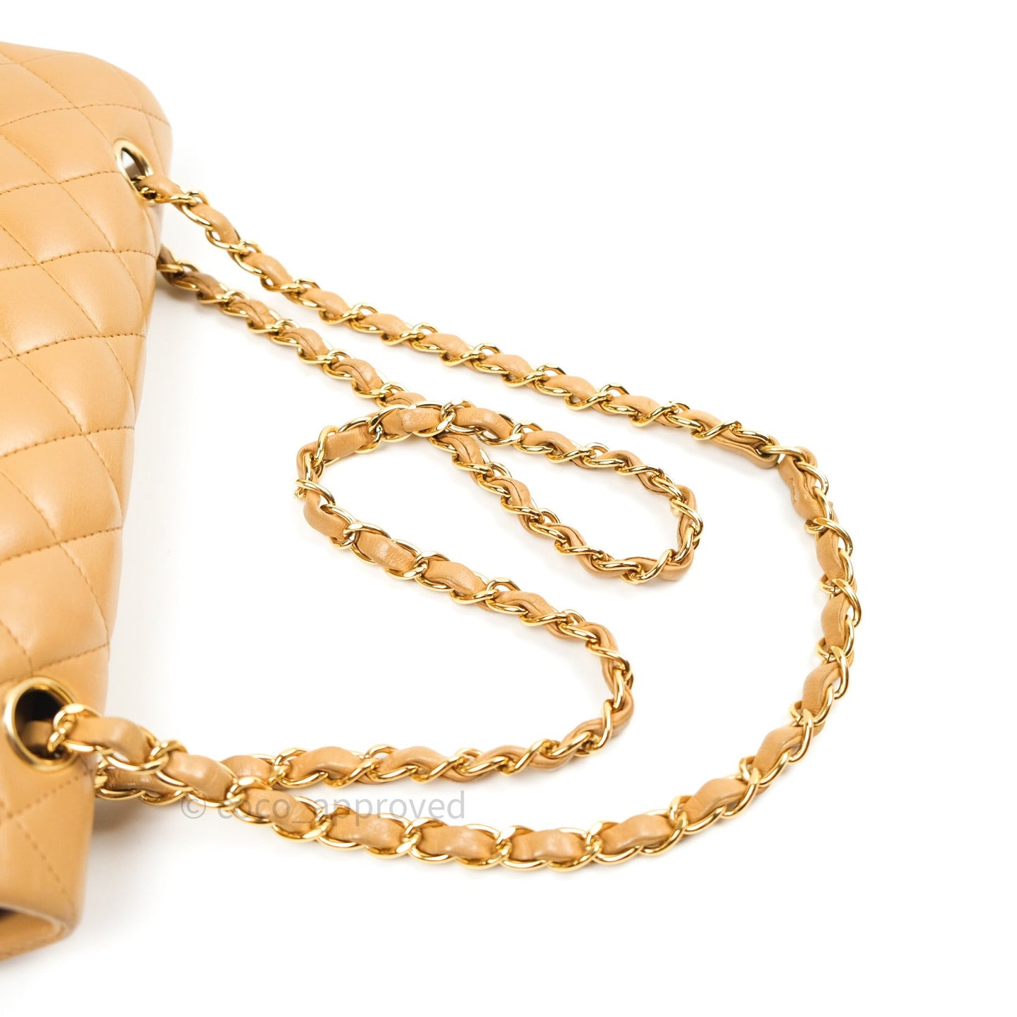 Chanel Vintage Classic M/L Beige Lambskin 24K Gold Hardware
