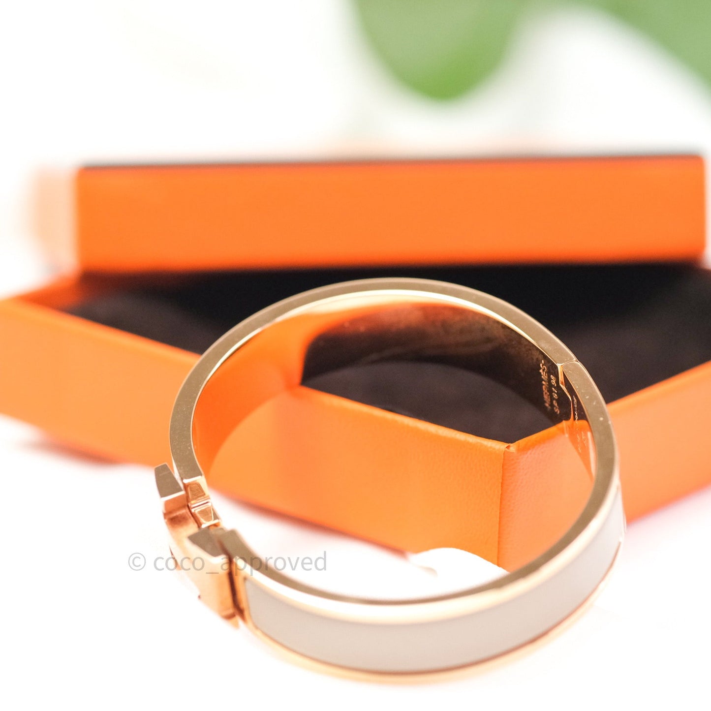 Hermès Clic Clac Narrow Marron Glace Rose Gold