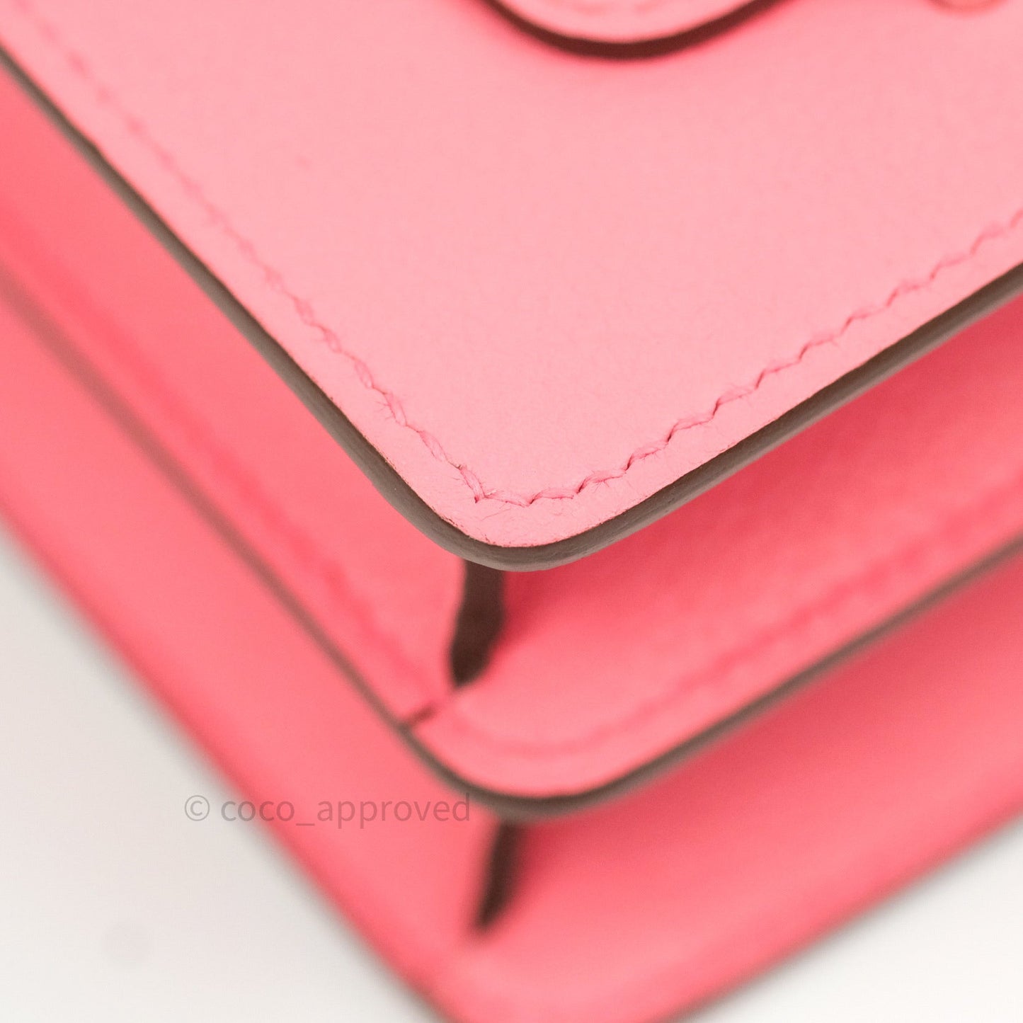 Hermès Roulis Mini 18 Rose Azalee Evercolor Palladium Hardware