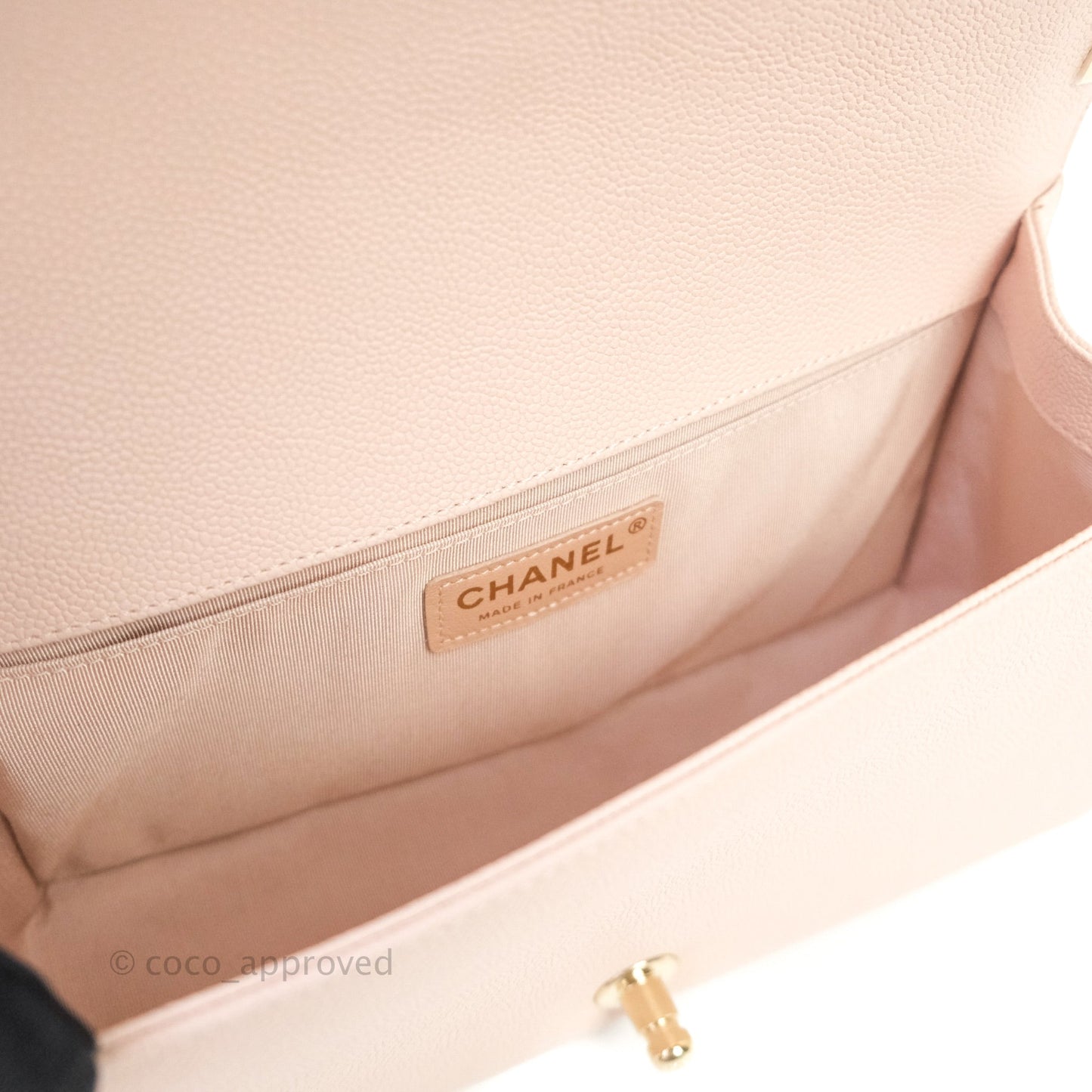 Chanel Boy Chevron Medium Pale Pink Caviar Gold Hardware