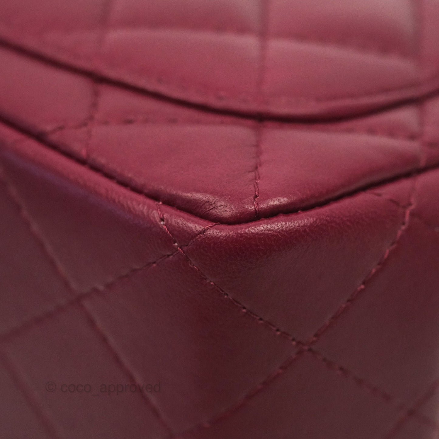 Chanel Quilted Mini Square Dark Red Burgundy Lambskin Gold Hardware 21K