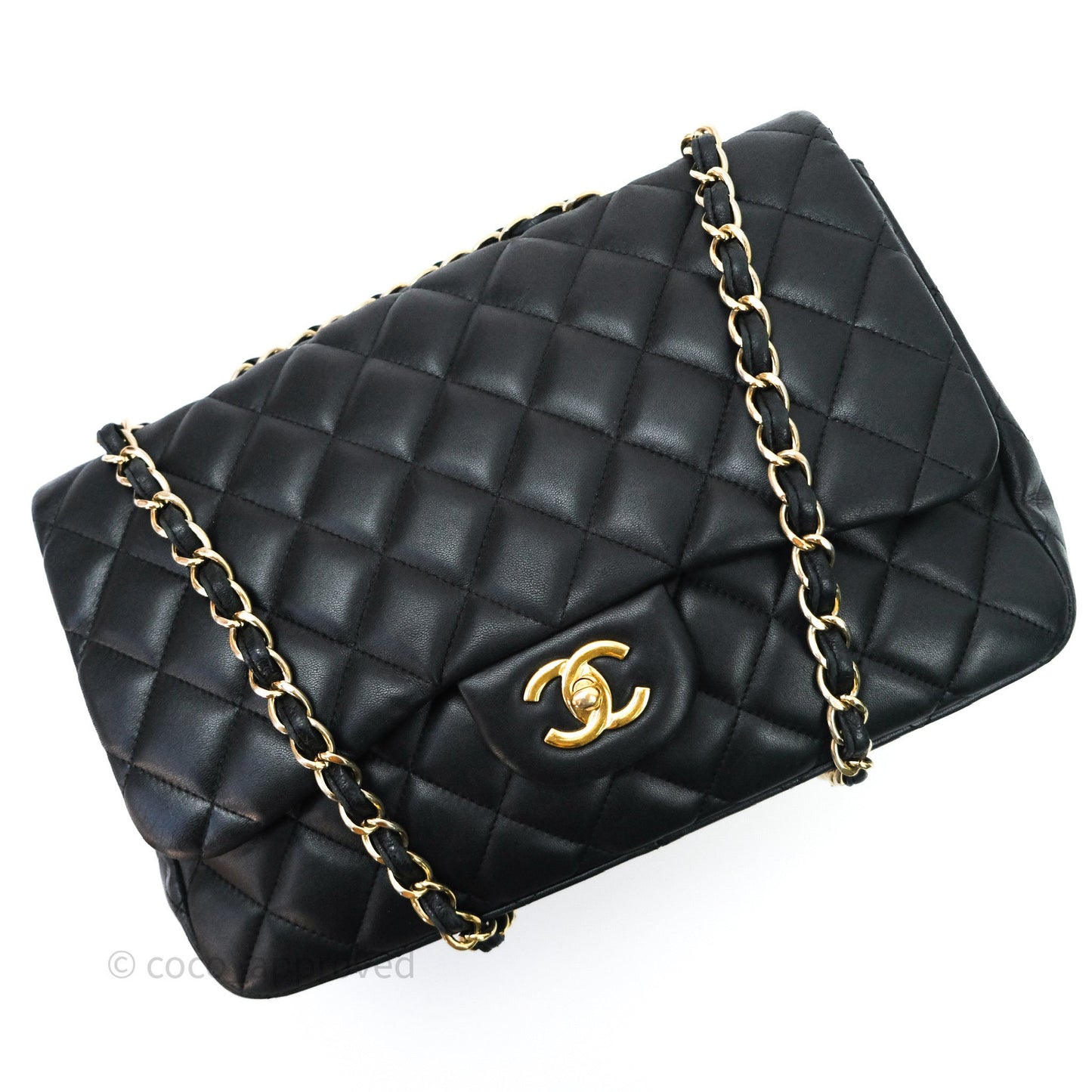 Chanel Jumbo Single Flap Black Lambskin Gold Hardware⁣⁣