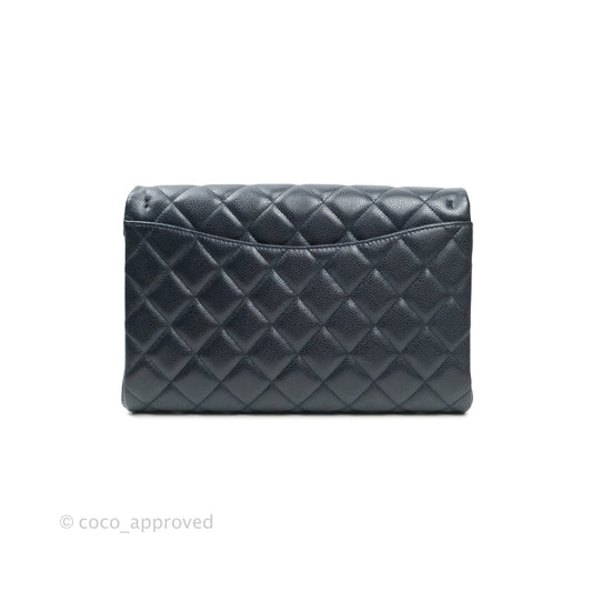 Chanel Quilted Clutch with Chain Dark Navy Ruthenium Hardware