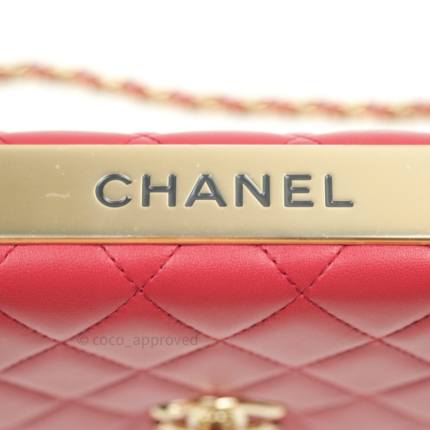 Chanel Trendy CC WOC Wallet on Chain Red Lambskin Gold Hardware