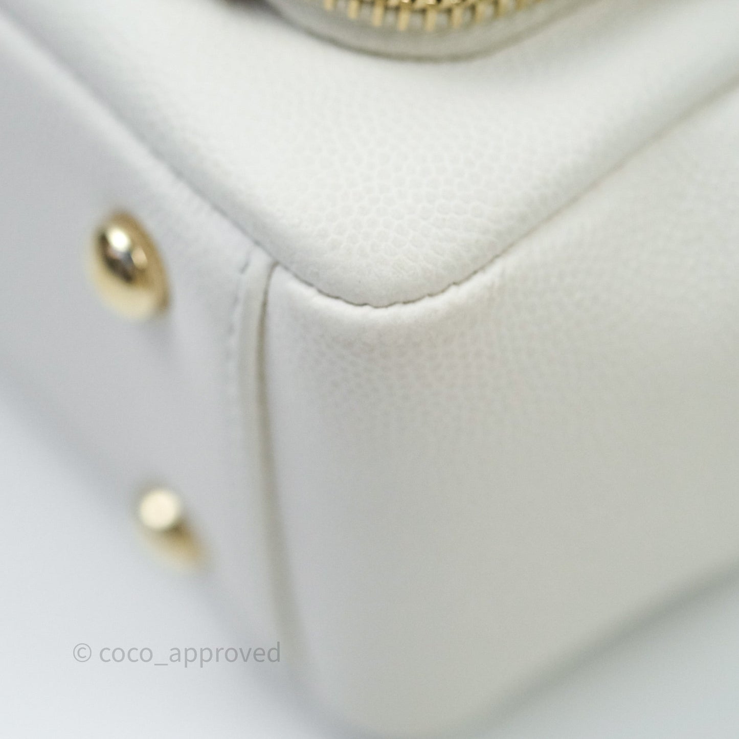 Chanel Quilted Small Business Affinity Flap White Caviar Light Gold Hardware