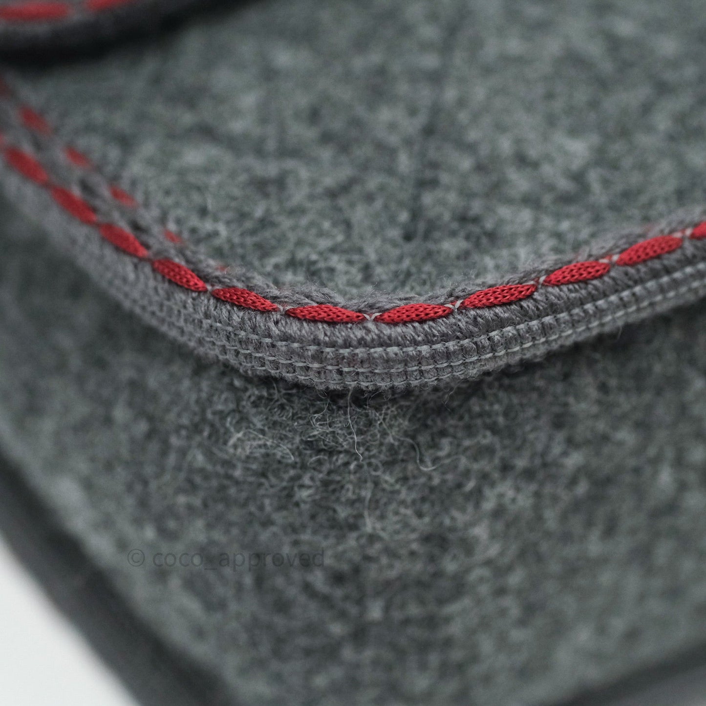 Chanel Jumbo Wool Flap Bag with Braid And Edelweiss in Grey
