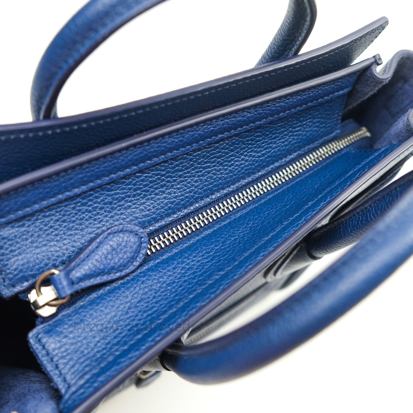 Celine Nano Luggage in Dark Indigo Drummed Calfskin