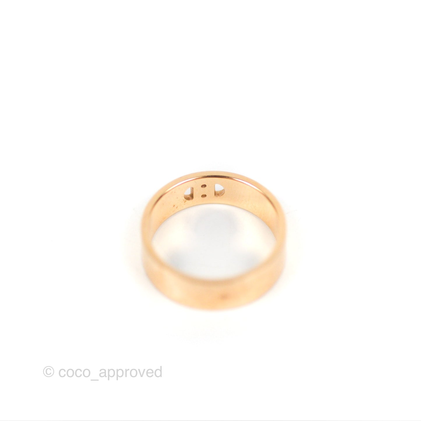 Hermes Rose Gold Diamond H d'ancre Ring 51