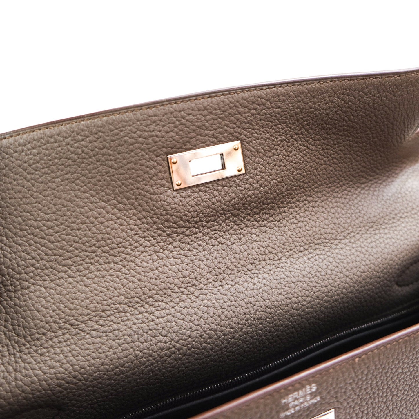 Hermès Taurillon Clemence Kelly Retourne 32 Etain Palladium Hardware