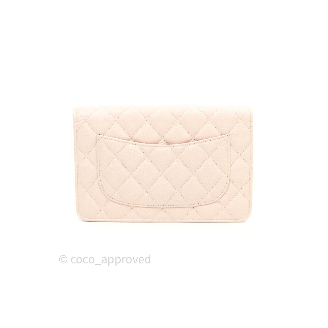 Chanel Quilted Wallet on Chain WOC Sakura Pink Caviar Silver Hardware
