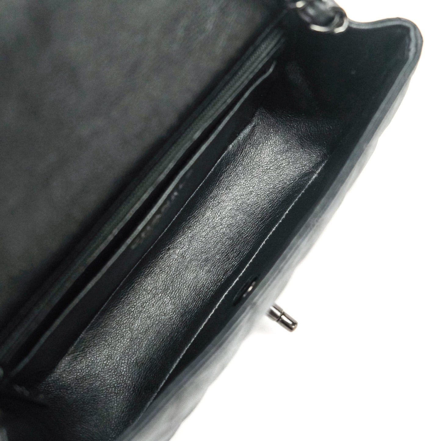 Chanel Quilted Mini Rectangular Flap So Black Crumpled Calfskin