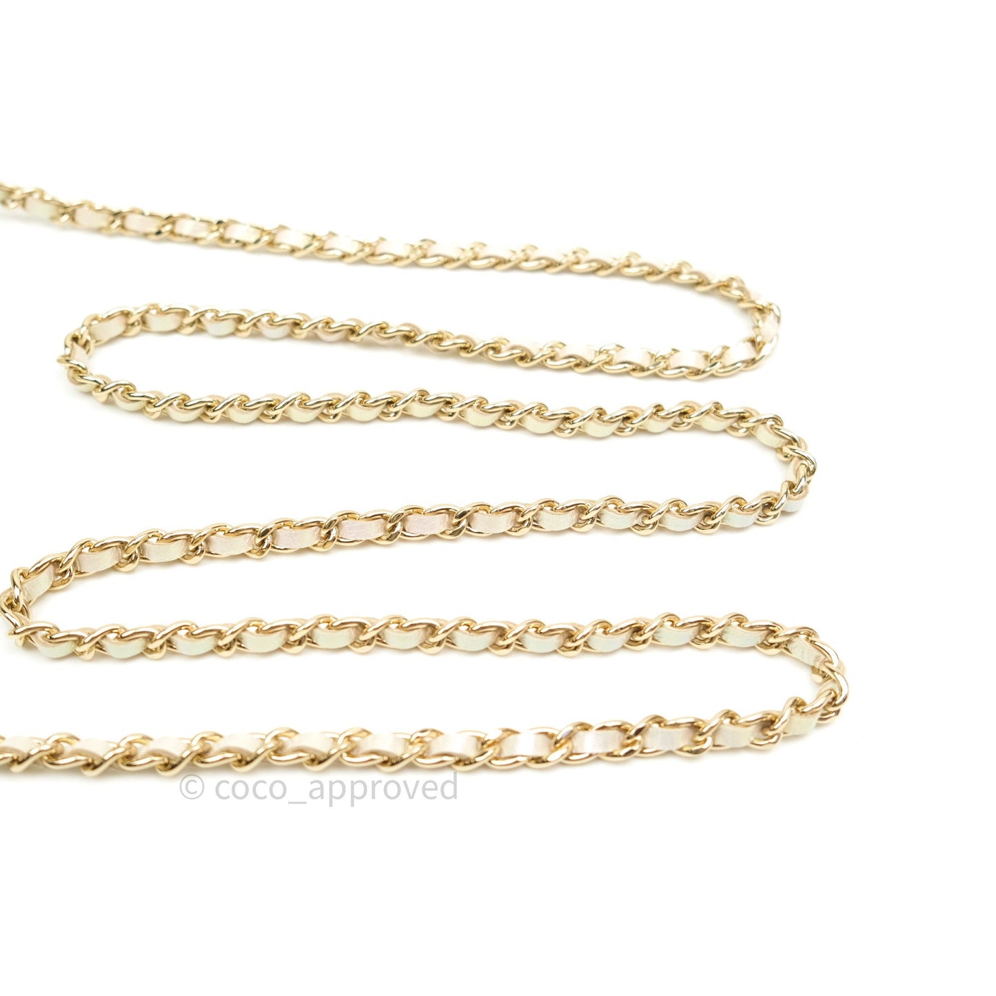 Chanel Quilted Mini Wallet on Chain WOC Iridescent Ivory Gold Hardware 20A