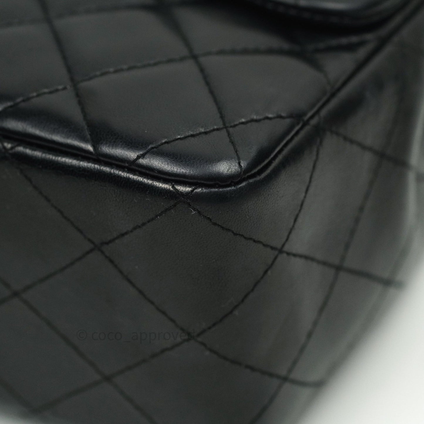 Chanel Classic Quilted Jumbo Single Flap Black Lambskin Silver Hardware⁣⁣
