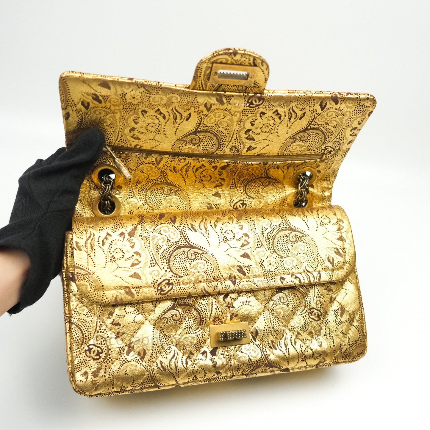 Chanel 2.55 Reissue Paris-Moscow Quilted Metallic Hand Painted Leather