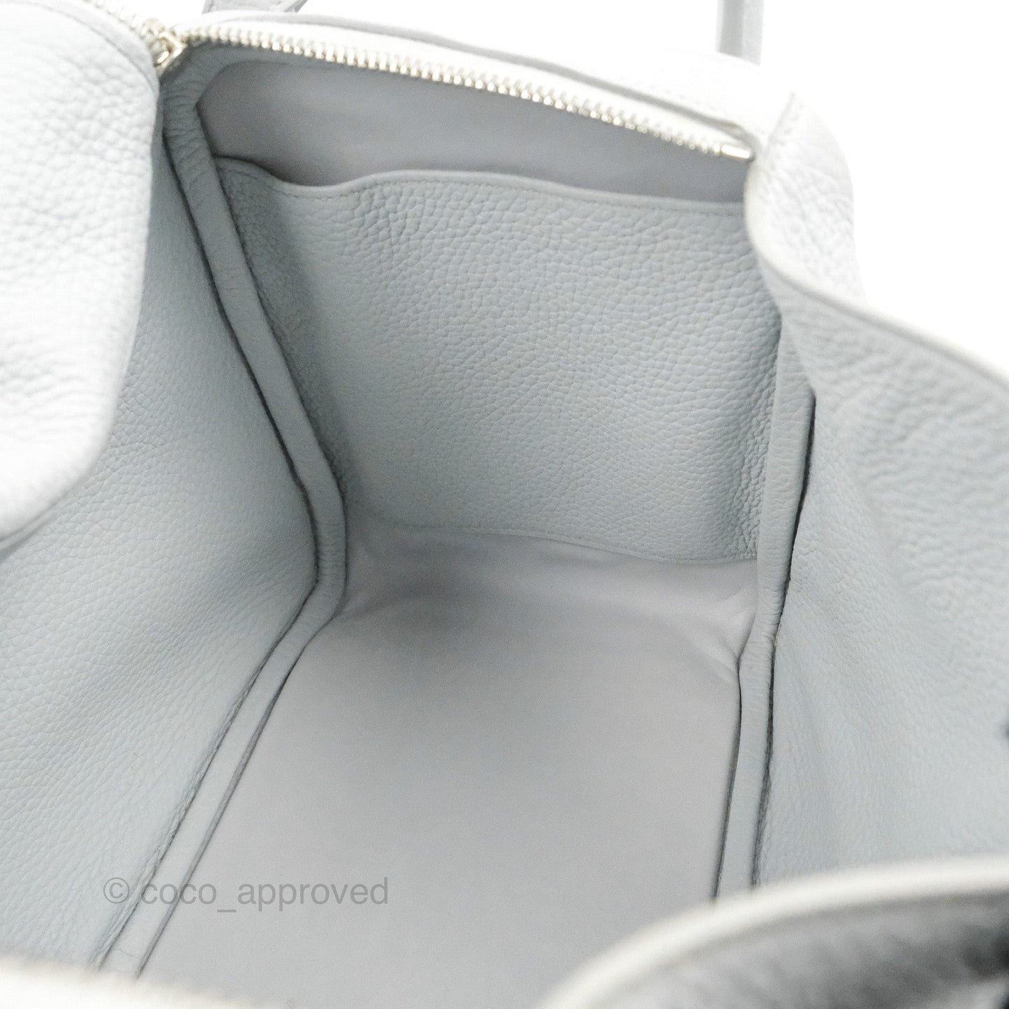 Hermès Lindy 30 Bleu Pale Clemence Palladium Hardware