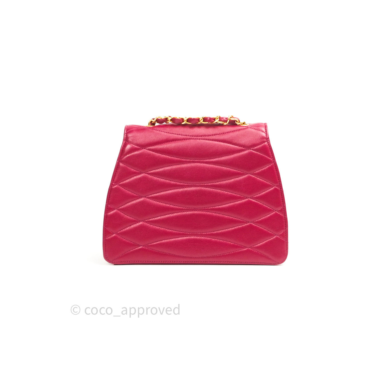 Chanel Vintage Dark Red Pink Lambskin 24K Gold Hardware