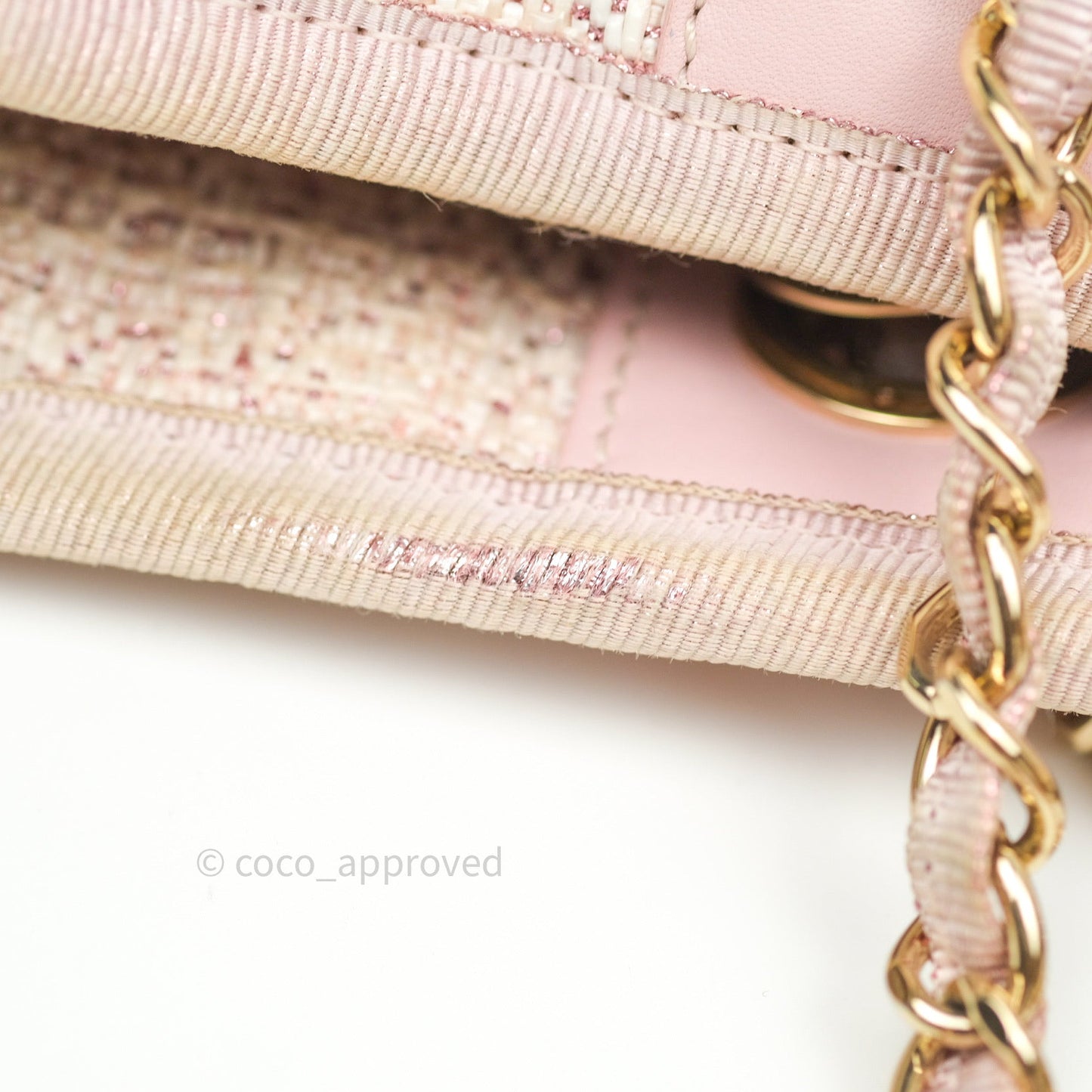 Chanel Canvas Deauville Medium Tote Pink Glittering 19C