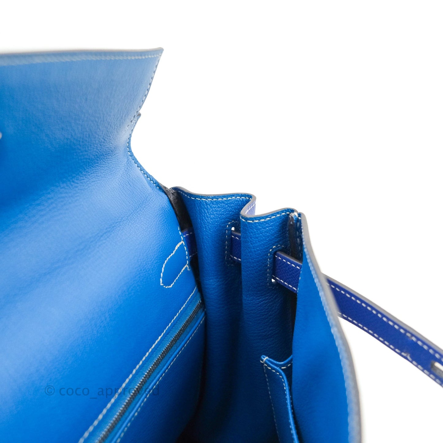 Hermès Kelly 32 Bleu Electrique Epsom Palladium Hardware