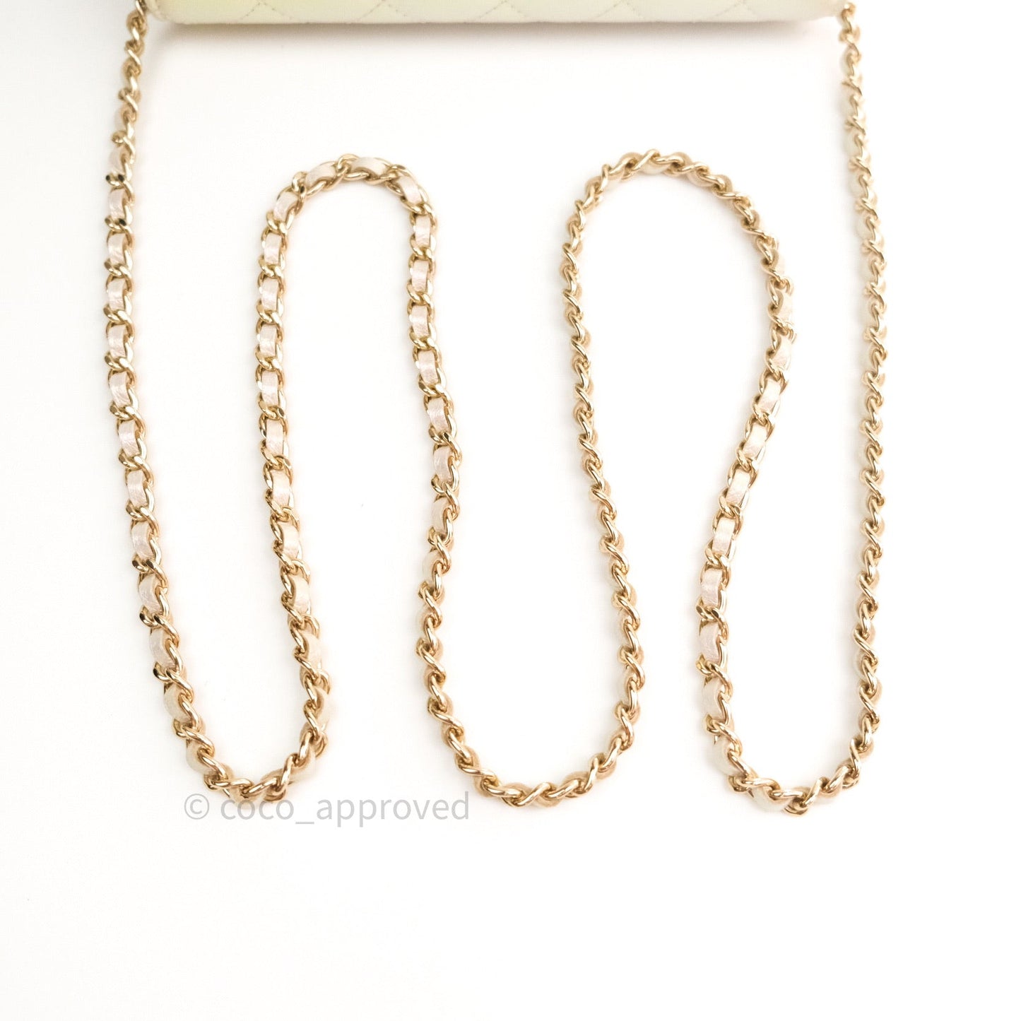Chanel Quilted Wallet on Chain WOC Iridescent Ivory Gold Hardware 20A